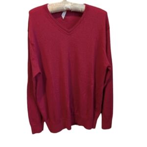 Men's Woolx Vincenzo V-Neck Sweater Berry Burst Size Medium